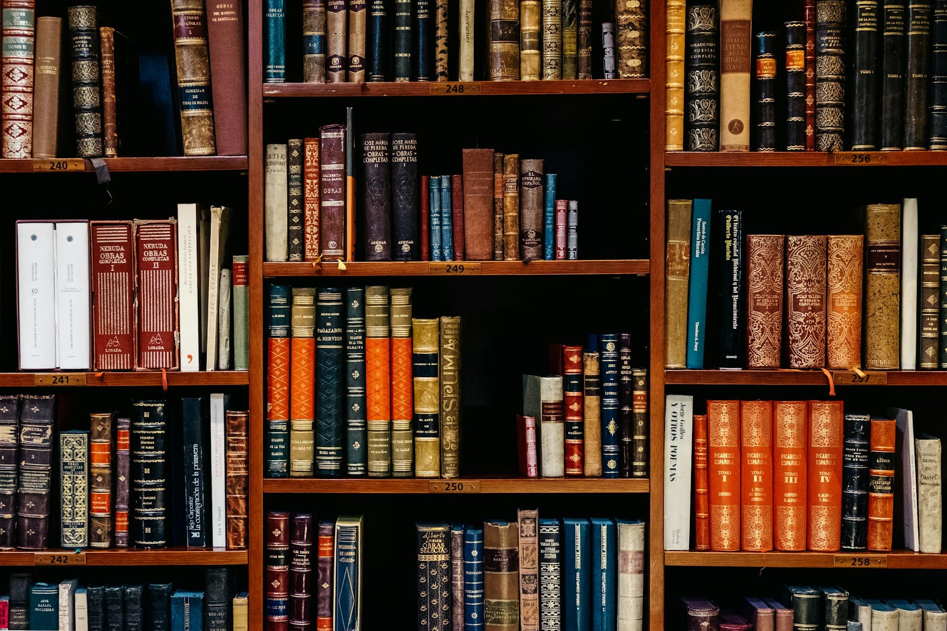 Islamic study books arranged for a lesson